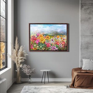 マルチカラーの花の風景画キャンバス壁画、キャンバス壁アート、ホームデコレーションキャンバス、キャンバスルームデコレーション、クラシックキャンバスアート
