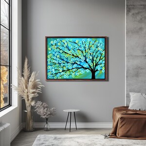 Surreal Symphony Of Colors In The Tree, Housewarming Gifts, Classic Canvas Art, Large Wall Hanging, Canvas Wall Art, Framed Canvas Wall Art