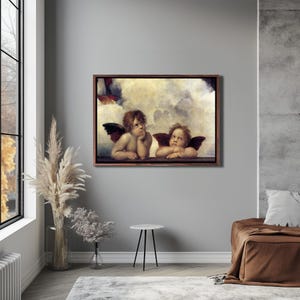 Little Angels By Raphael Art, Large Wall Hanging, Housewarming Gifts, Home Decor Canvas, Modern Canvas Wall Decor, Classic Canvas Art