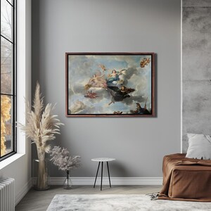 Angels Above The Clouds Renaissance Art, Framed Canvas Wall Art, Home Decor Canvas, Canvas Wall Art, Large Wall Hanging, Canvas Room Decor