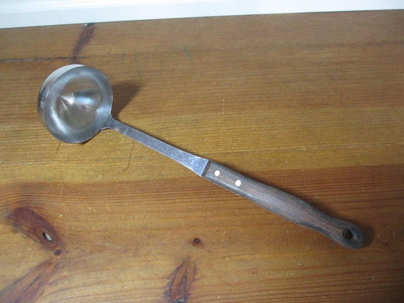 Vintage Sears Ladle with Wooden Ergonomic Handle 014UT image 1