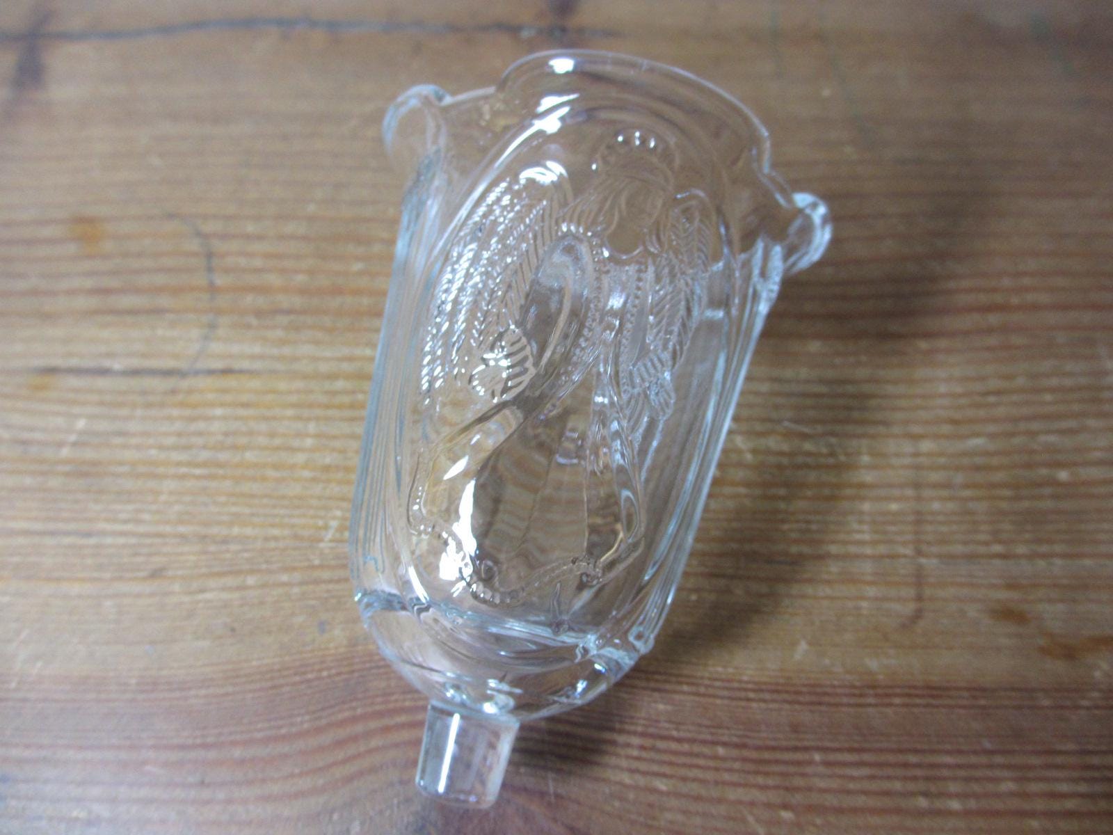 Home Interiors Clear Glass Votive with Embossed Angel 196HD