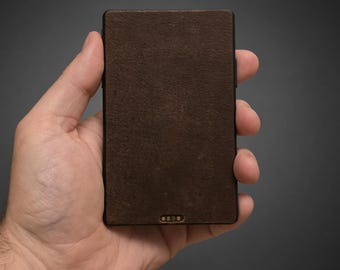 XTEINK X4 Pro Nemesis Full Grain Leather Skin in Walnut | Italian Veg Tan E-Reader Back Cover