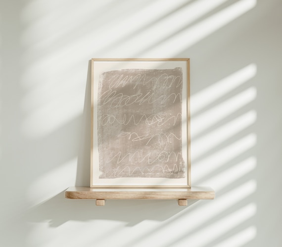 Scribble Abstract Art Print: Neutral Minimalist Wall Decor