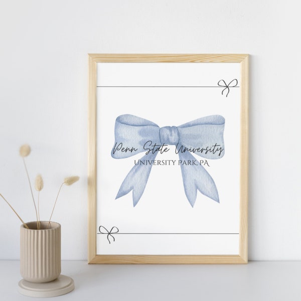 Coquette Bow/Cherry/Card Trendy Penn State University College Wall Art Dorm Decor Digital Prints