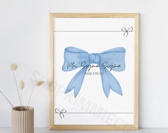 Coquette Bow/Cherry/Card Trendy Phi Sigma Sigma Sorority Wall Art Dorm Decor Digital Prints