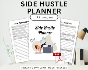 Side Hustle Planner Side Business Planner Small Business Planning Digital Business Sell Digital Products Side Hustle Launch Bundle PDF