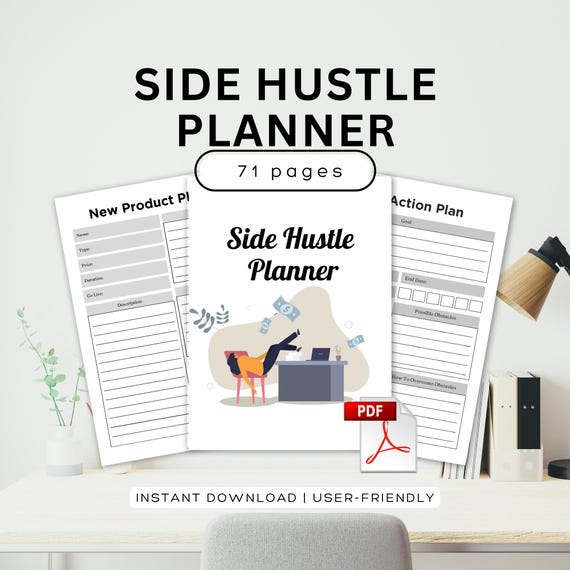 Side Hustle Planner Side Business Planner Small Business Planning Digital Business Sell Digital Products Side Hustle Launch Bundle PDF
