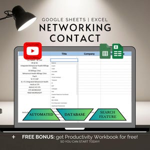 Contact Management Template Google Sheets Excel Spreadsheet Job Search Networking Tracker Professional Contacts Business Database Client