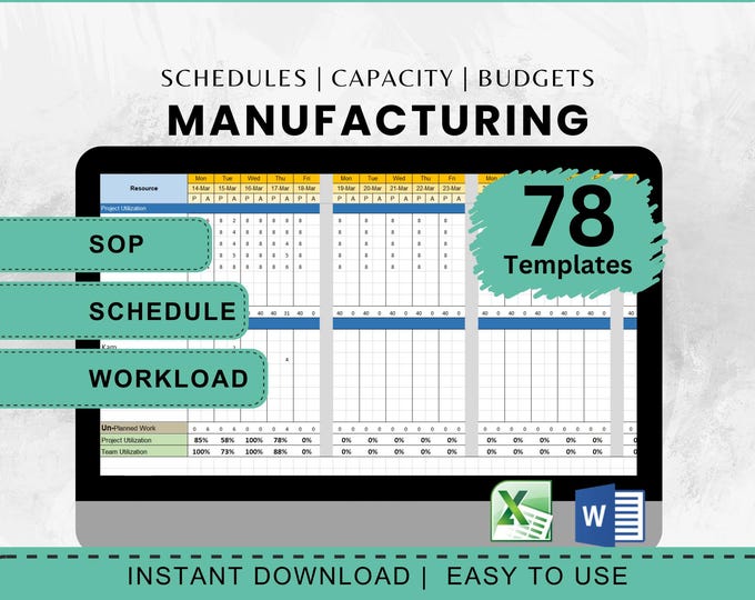 Manufacturing Templates Excel Manufacturing Production Inventory Management in Production Control Production Capacity Planning