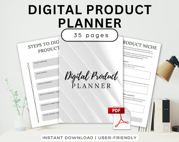 Printable Digital Product Planner Digital Product Idea Planner Digital Planning Product Digital Business Pricing Worksheet Brainstorm Plan