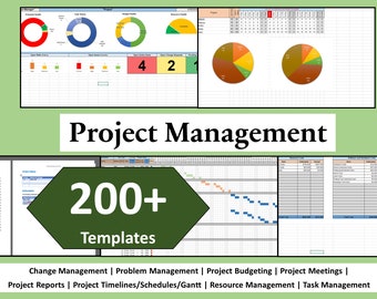 200+ Project Management Templates | Program Management Bundle | PMO | Capacity Planning | Agile | Waterfall | Excel Template