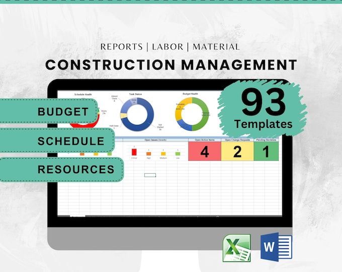 Construction Project Management Templates for Construction Tracking and Subcontractor Management and Construction Management | Contractor