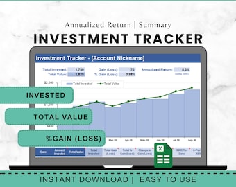 Investment Tracker Microsoft Excel Template Investment Tracker Stock Portfolio Spreadsheet  Investment Watchlist Sinking Savings