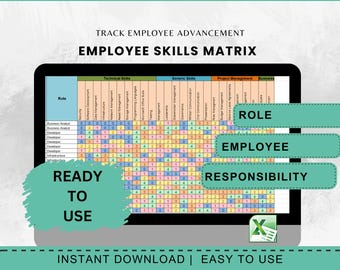 Employee Skills Matrix Excel HR Management Template Performance Tool Training Tracker Professional Development Competency Assessment Planner