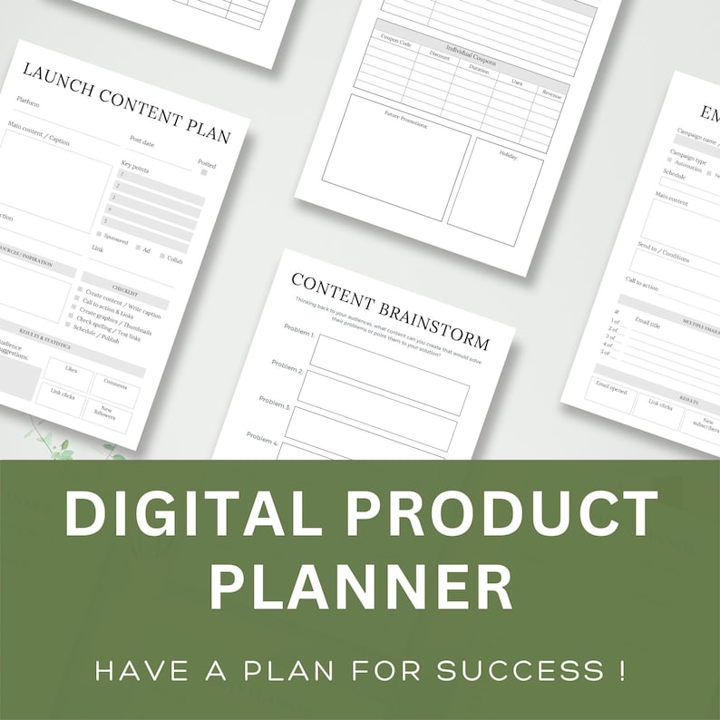 Printable Digital Product Planner Digital Product Idea Planner Digital ...