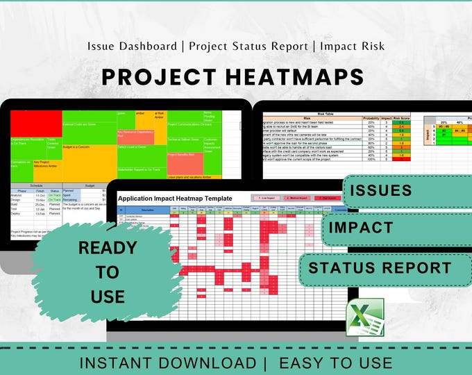 Project Heatmap Bundle Excel Templates Project Management Issue Identifier Risk