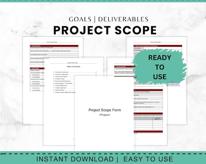 Project Scope Word Template Project Initiation Executive Summary Project Milestones and Constraints Project Management