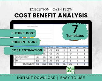 Cost Benefit Analysis Template, Financial Projection in Excel (Digital Download)