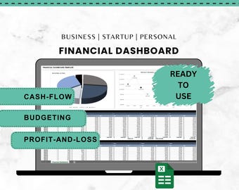 Financial Dashboard Excel Template: Budget & Cash Flow (Digital Download)