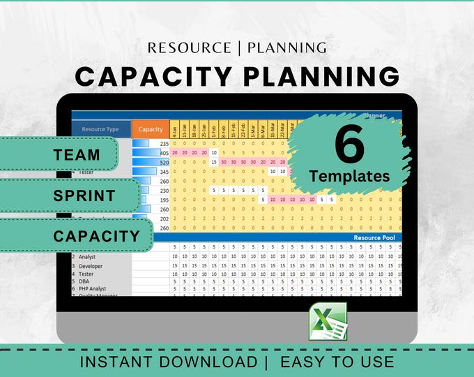 Capacity Planning Excel Templates, Resource Planning, Resource Matrix