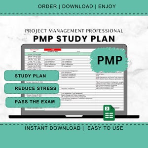 Modello di programma di studio per l'esame PMP Piano di studio per la preparazione alla certificazione di gestione dei progetti digitali Guida professionale di 6 mesi PMI Success Planner