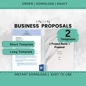 Editable Business Proposal Template Bundle (Microsoft Word, Digital Download)