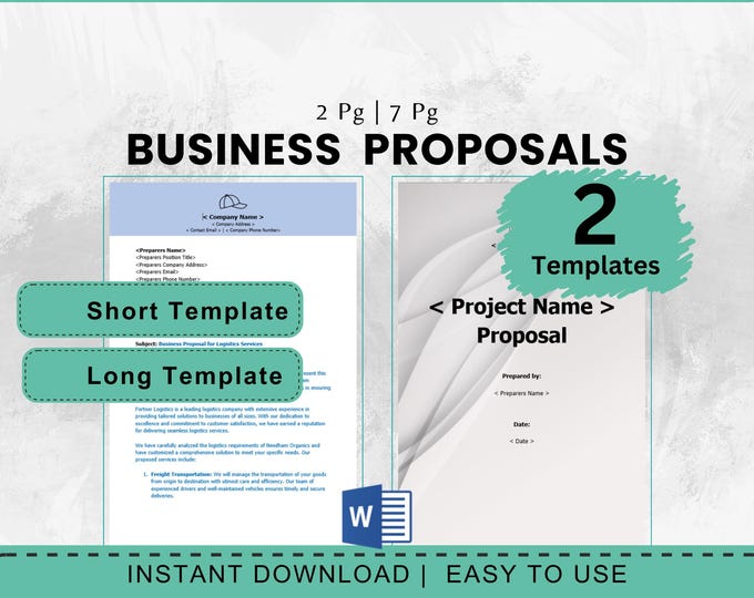 Business Proposal Templates for Sales Quotes, Quote Template, Editable Sales Contract and Business Order Quote, Job Proposal