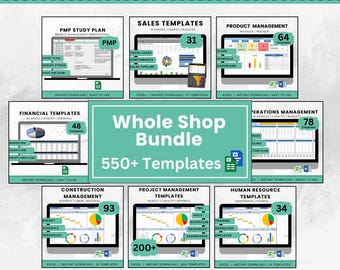 Project Management Template Bundle Spreadsheet Business Planning Construction Tracking Life Cycle Monitoring Charter Financial Accounting
