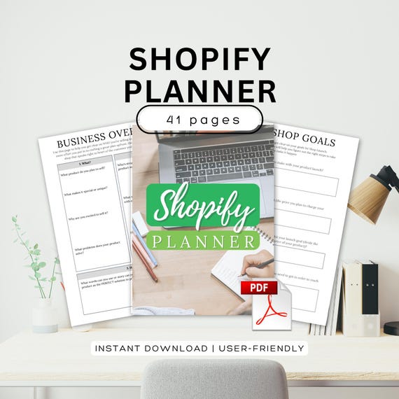 Shopify Planner for Small Business Shopify Store Launch Business Printable Planner PDF Shopify Store Website Planner