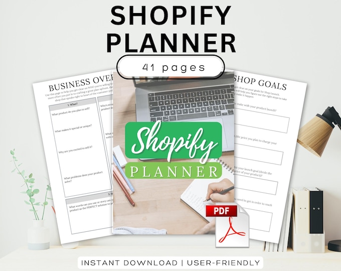 Shopify Planner for Small Business Shopify Store Launch Business Printable Planner PDF Shopify Store Website Planner