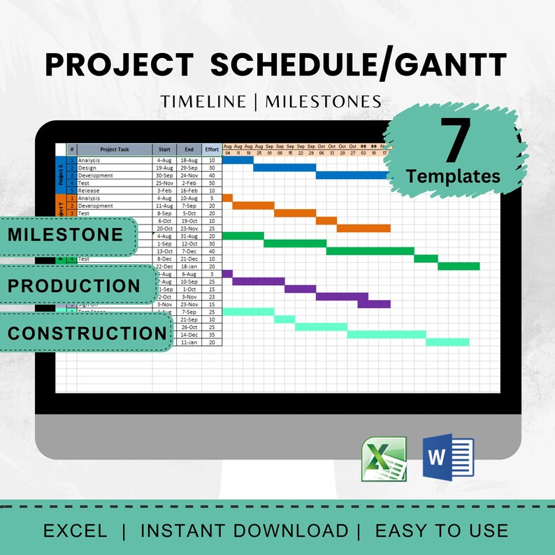 Gantt Chart Template Project Tracker Excel Project Timeline Gantt Gantt Chart Template Project Tracker Excel Project Timeline Gantt