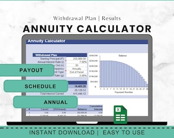 Annuity Payment Calculator Excel Template Retirement Income Planner Withdrawal Plan Years To Pay Out Schedule