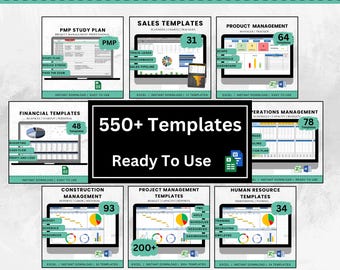 550+ Management Templates, Excel & Word Documents, Project Management, Construction Business, Human Resources, Financial, Sales, PMP