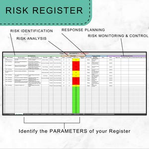Basic Risk Register Excel First Column Project Risk Management Template, Risk Register (excel, Instant ...