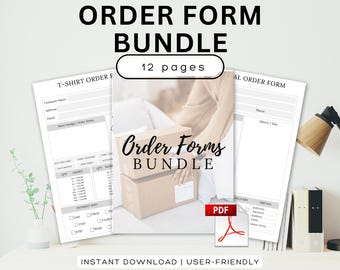 Order Form Bundle Printable Order Form Template T-shirt, Mug Invoice Template Printable Small Business Forms Custom Order Form Invoice Order