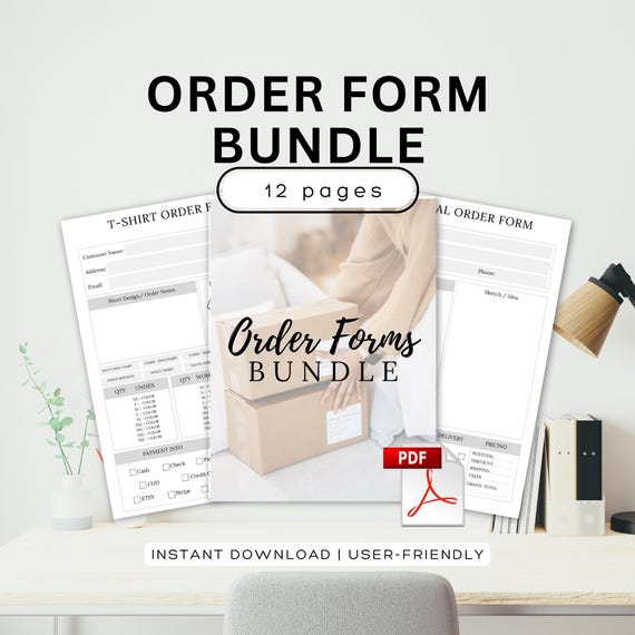 Order Form Bundle Printable Order Form Template T-shirt, Mug Invoice Template Printable Small Business Forms Custom Order Form Invoice Order