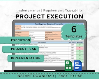 Project Execution Template Excel Bundle Requirements Traceability Matrix Test Case Execution Project Planner Traceability Template Excel