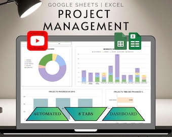 Project Management Template Excel Spreadsheet Task Tracker Dashboard Automated Progress Monitor Team Workload Google Sheet Timeline