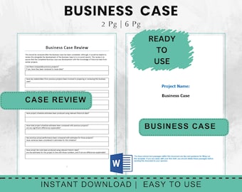 Business Case Templates, Editable MS Word, Project Initiation (Digital Download)