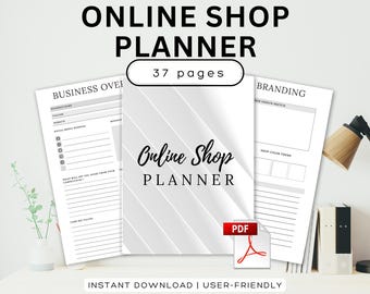 Online Shop Printable Planner Sell Online Planner Small Business Online Digital Online Shop Digital Business Planner for Online Store