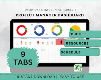 Project Dashboard Excel Template Bundle Dashboard Digital Planning Tool Professional Tracking