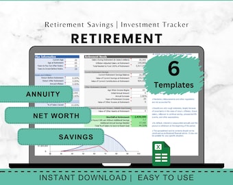 Complete Retirement Planner Bundle, Excel Spreadsheet, Instant Download, Retirement Tracker, Investment Tracker, Pension Budget, Net Worth