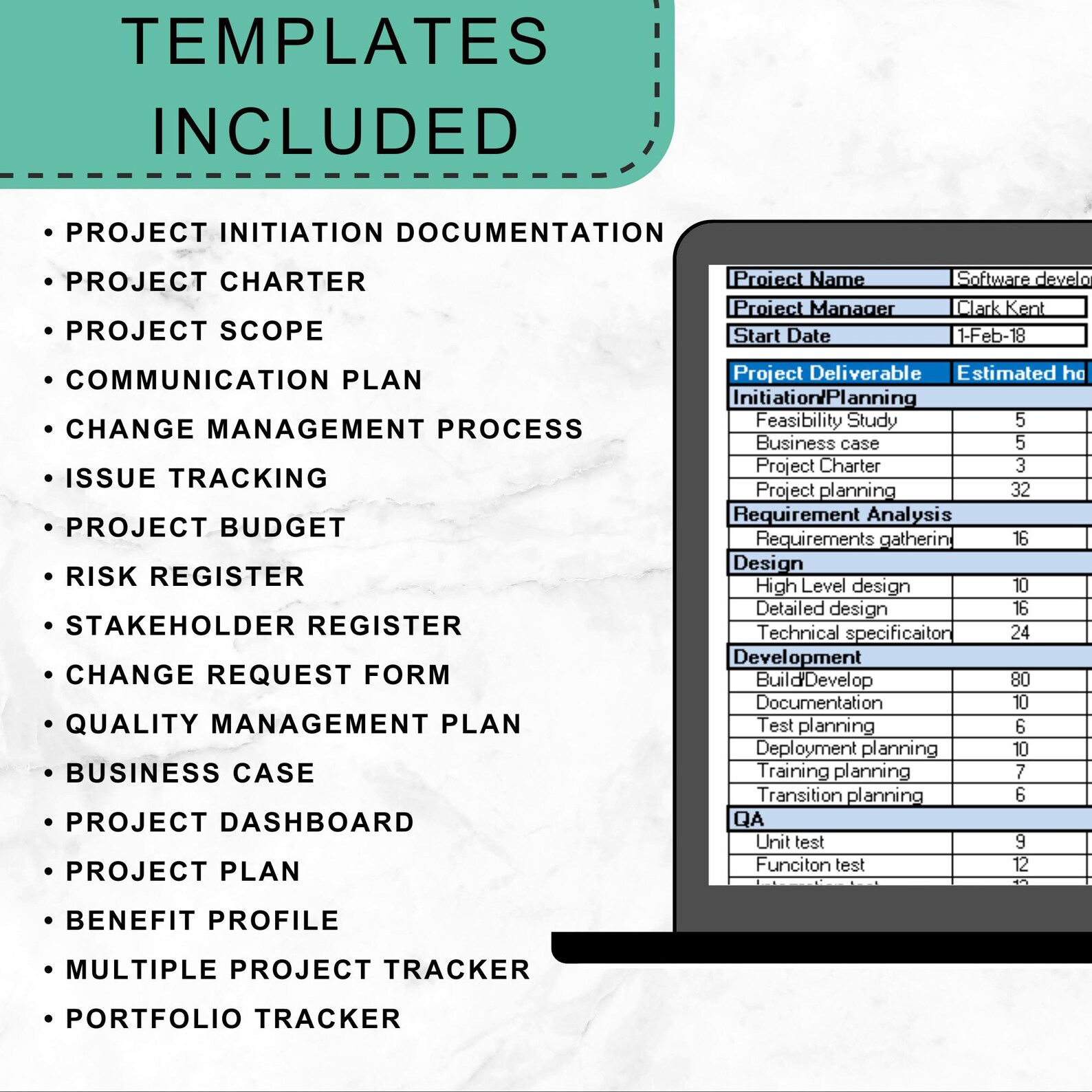 Project Starter Templates Project Starter Kit Excel Bundle Digital ...