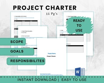 Project Charter Word Template for Project Initiation, Project Purpose and Goals, Product Description, Success Criteria and Risks