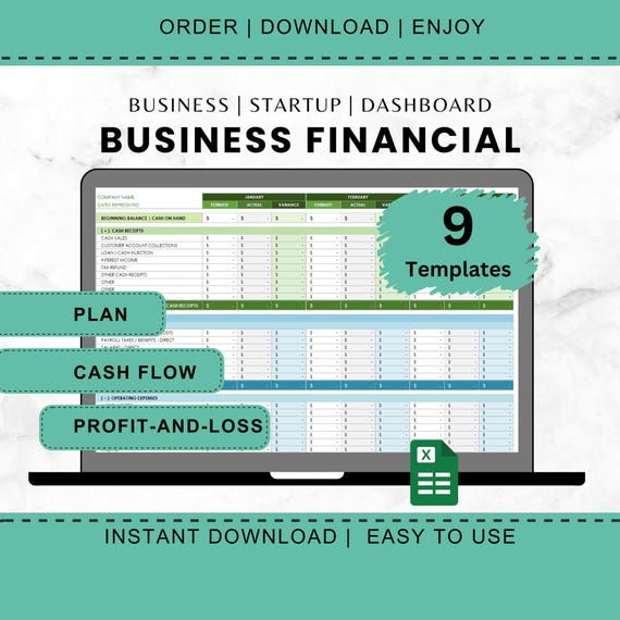 Excel Budget Template Small Business Budget Spreadsheet Financial Tracker Business Expense Management System Cash Flow Profit Loss Dashboard