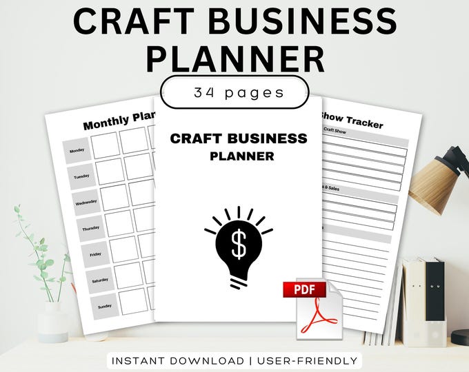 Craft Business Planner Craft Project Binder Online Craft Store Planning Craft Show Business Plan Craft Fair Planner Handmade Craft Business