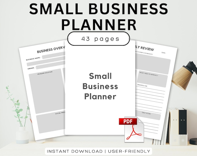 Business Planning Printable Bundle Business Planner Social Media Planning Business Plan Finance Tracker Monthly Calendar Business Finances