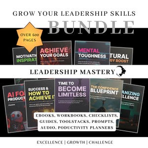 Professional Leadership Bundle Digital Course Ebook Download Workbook PDF Business Training Executive Guide Management Development Personal