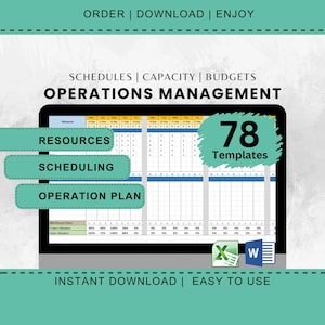 Betriebsführungs-Vorlagen-Bundle für das Fertigungsmanagement und Produktionszeitplan-Vorlagen für die Kapazitätsplanung